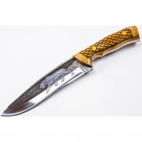 Нож Сафари-2, Кизляр СТО, сталь 65х13, резной купить в Брянске
